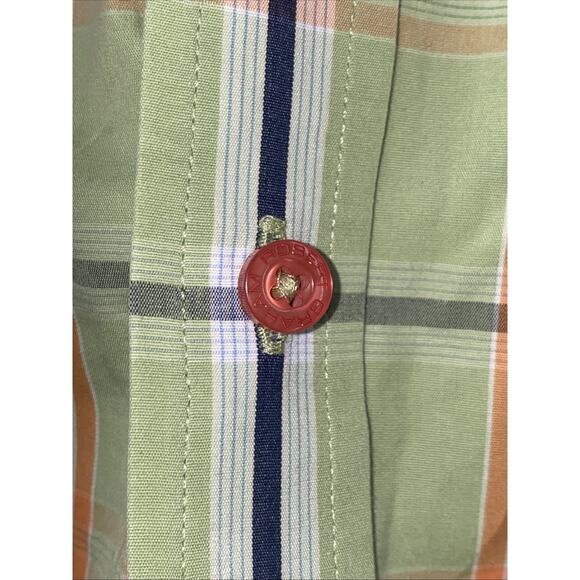 Robert Graham Green Blue Orange Cotton Plaid Button Up Shirt XL - Picture 4 of 10